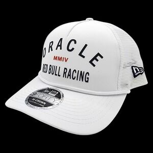 Oracle Red Bull Nascar Racing Cap‎ New Era 9FORTY Trucker Hat White Snapback NEW